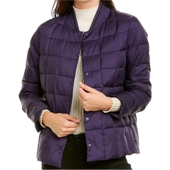 TRINA TURK PUFFER DOWN JACKET Eggplant Size Large - Picture 1 of 12